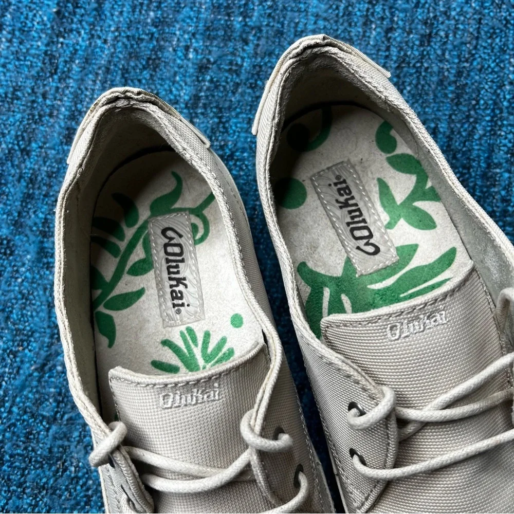 Olukai Honolulu Lace Mesh Casual Shoes in Cream and Green Mens 8.5 - Picture 6 of 9